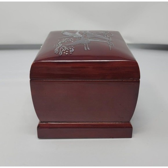 Vintage Mother Of Pearl Inlay Wooden lacquer Arirang Music Jewelry Box Korean - Picture 7 of 13